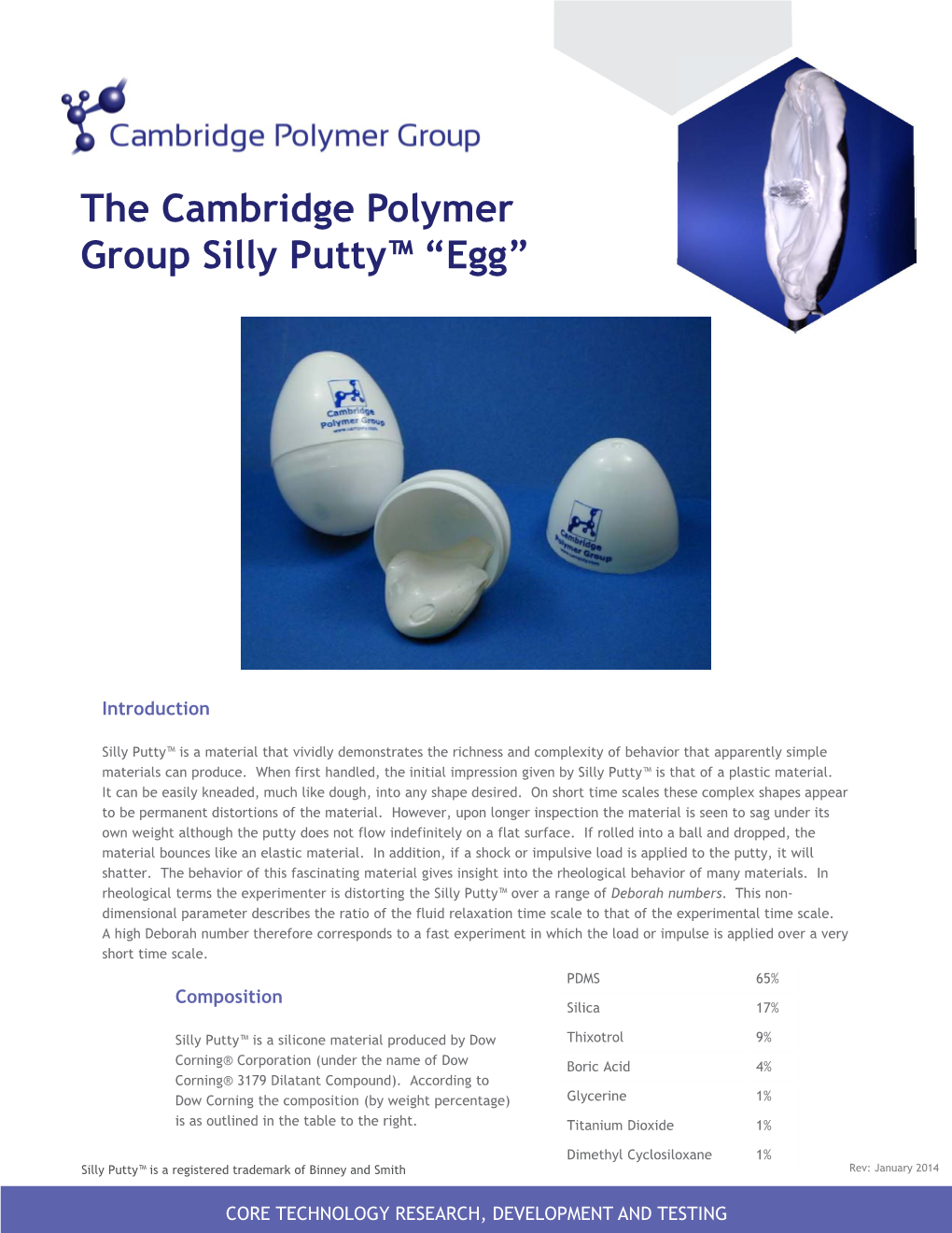 The Cambridge Polymer Group Silly Putty™ “Egg”