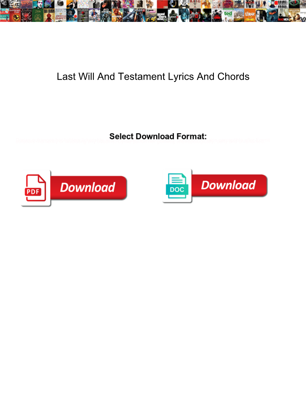 Last Will and Testament Lyrics and Chords