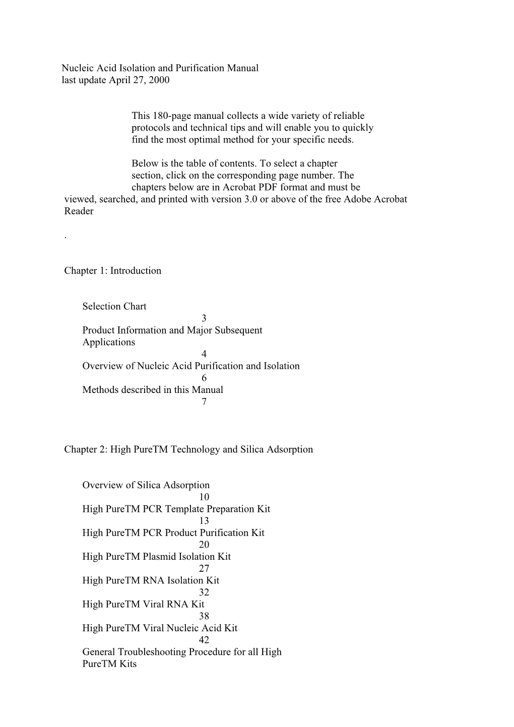 Nucleic Acid Isolation and Purification Manual