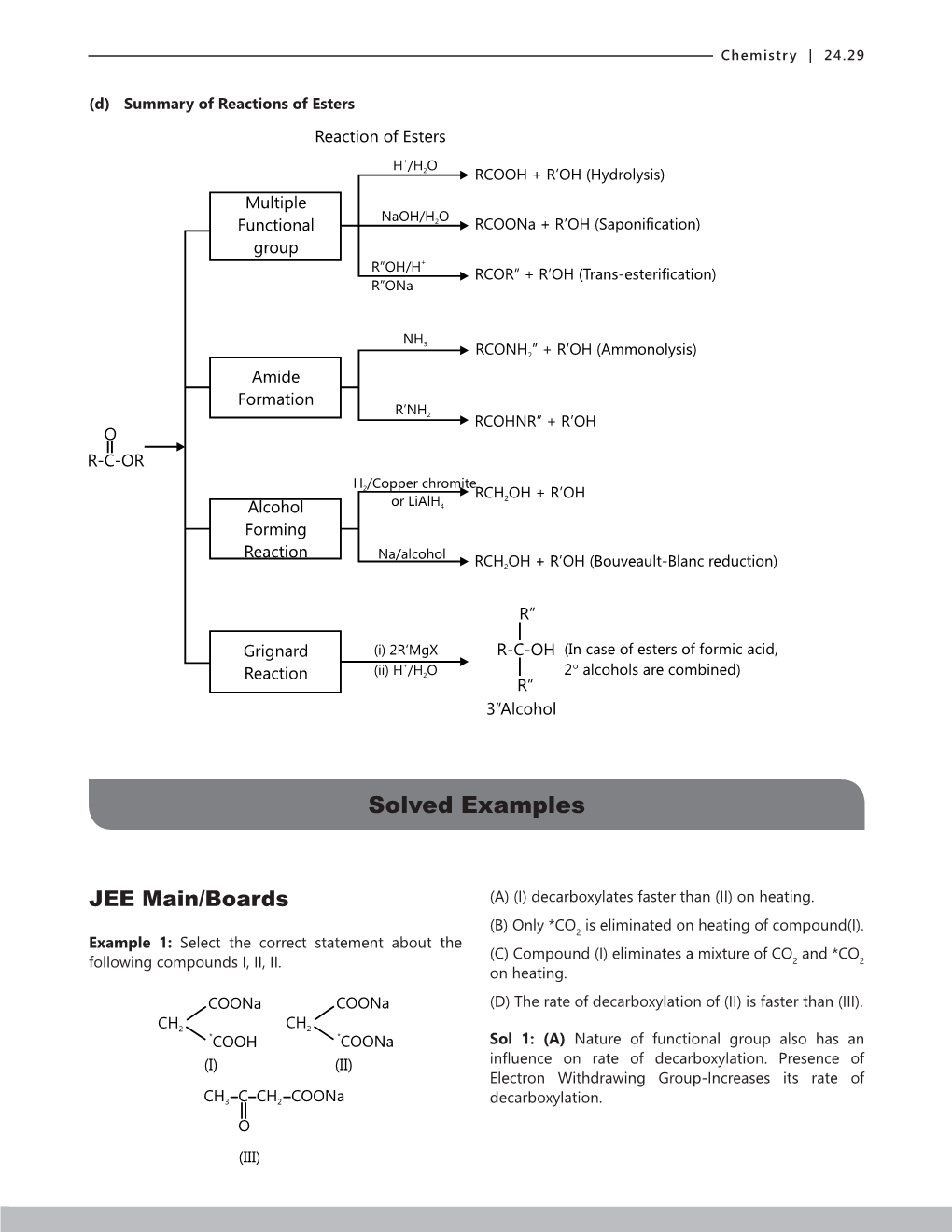 Exercise 1 Q.4 Esterification Does Not Take Place in the Presence of Ethyl Alcohol and Excess of Concentrated H2SO4 at 170°C