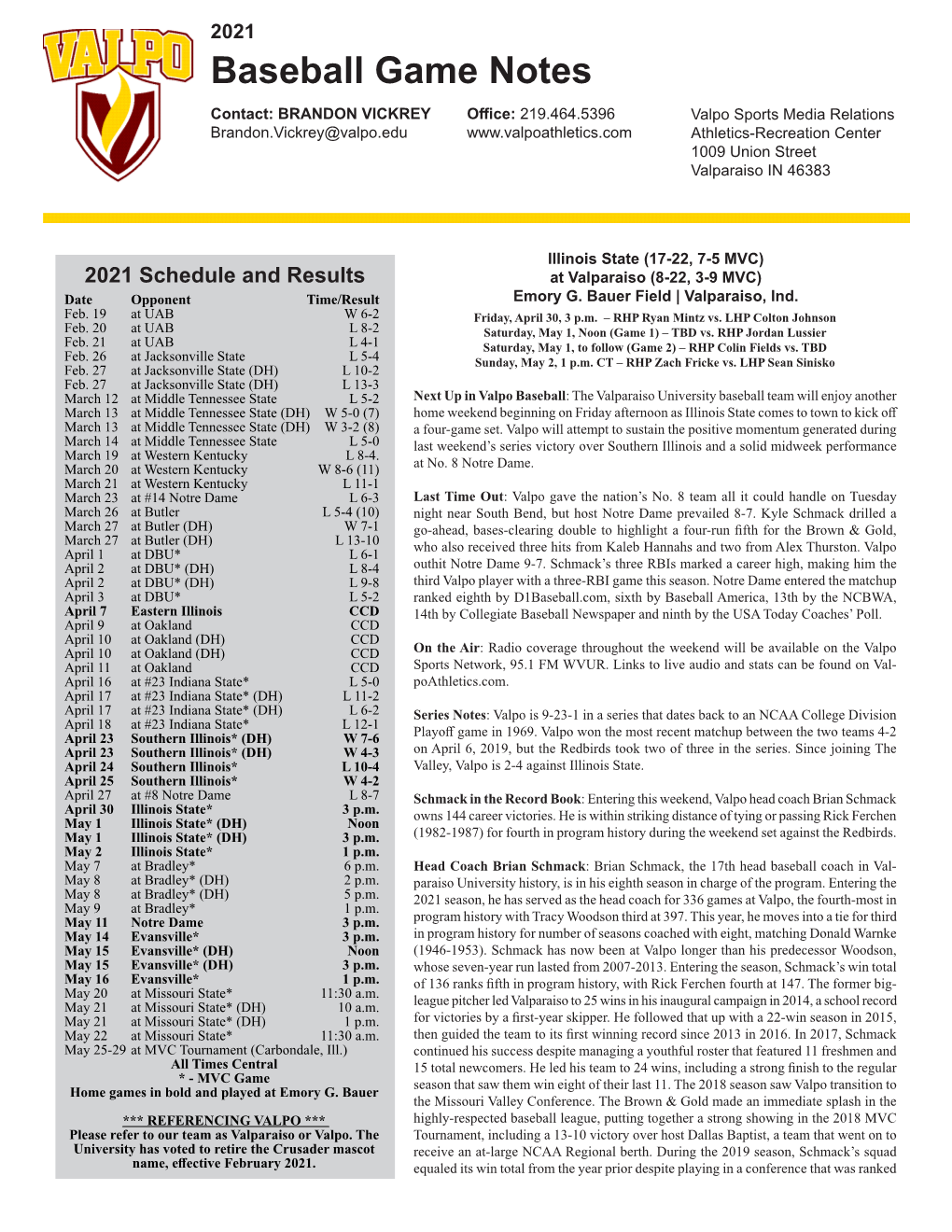 Baseball Game Notes