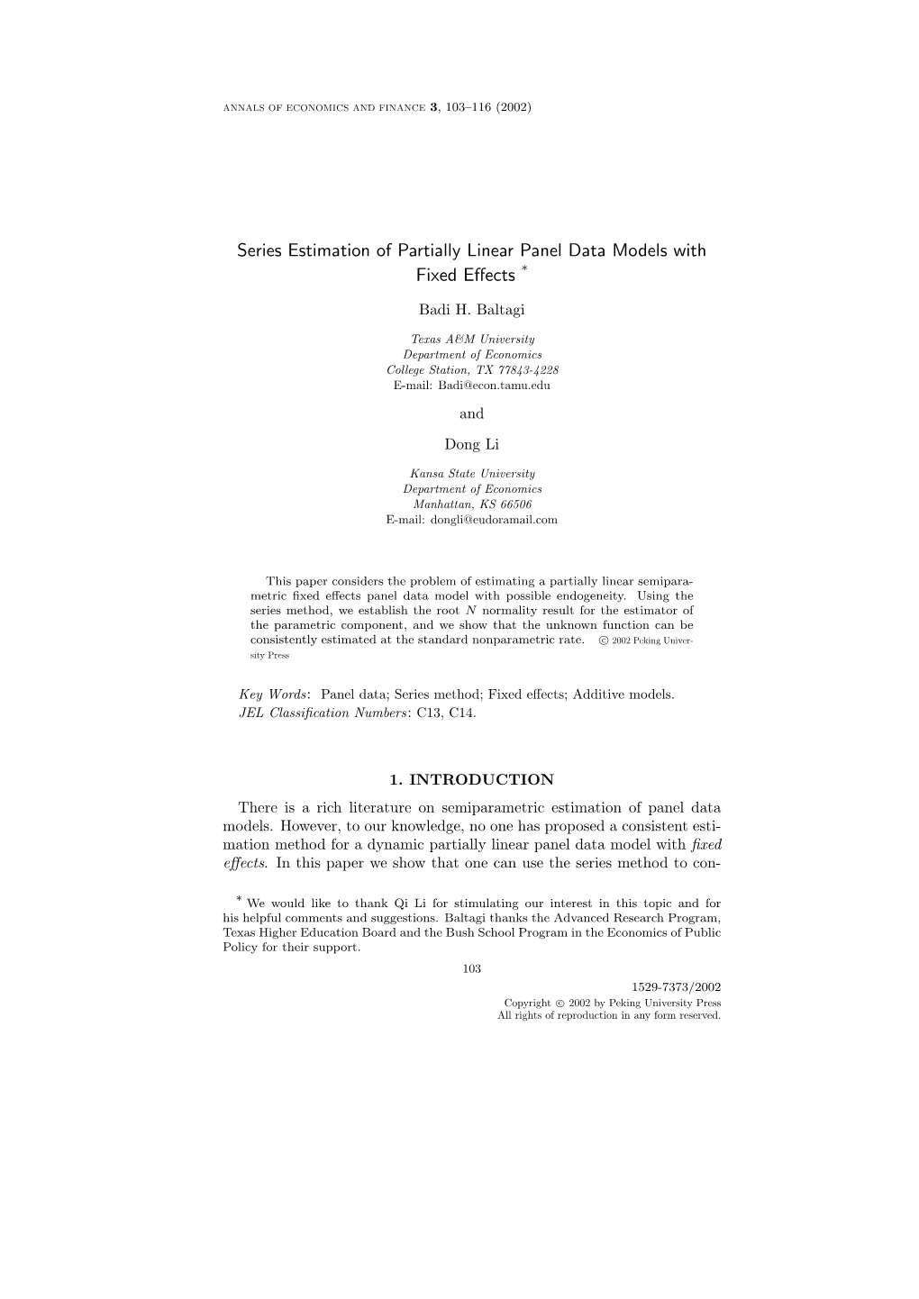 Series Estimation of Partially Linear Panel Data Models with Fixed Effects