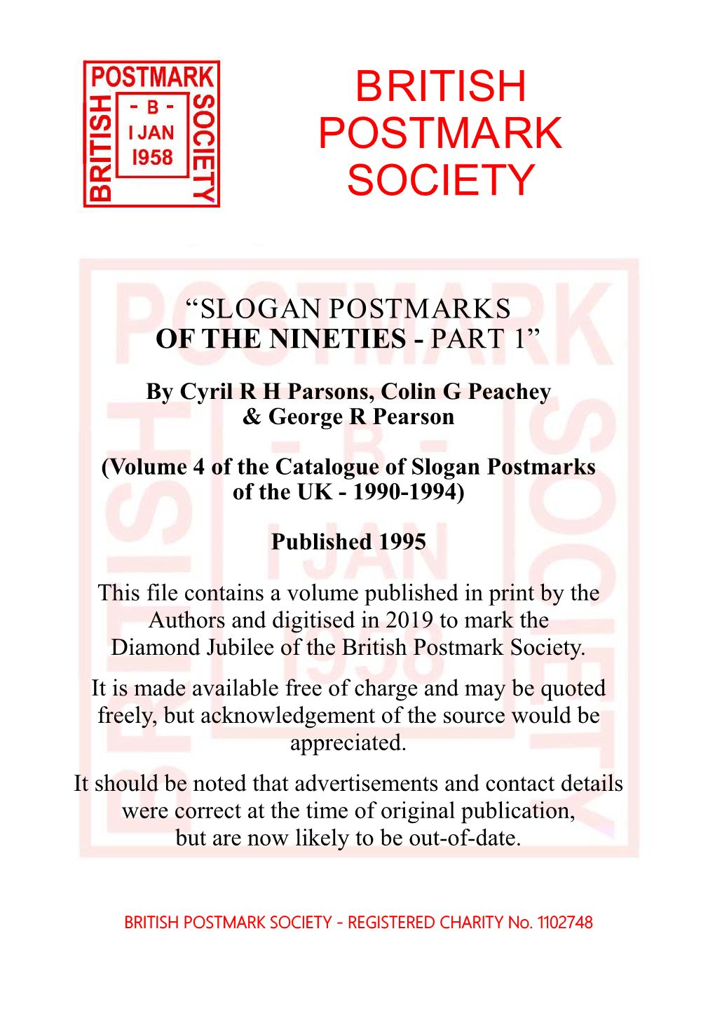 Slogan Postmarks of the Nineties, Part 1 (1990‑94)