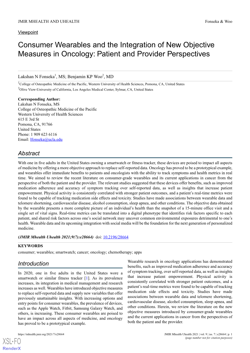 Consumer Wearables and the Integration of New Objective Measures in Oncology: Patient and Provider Perspectives