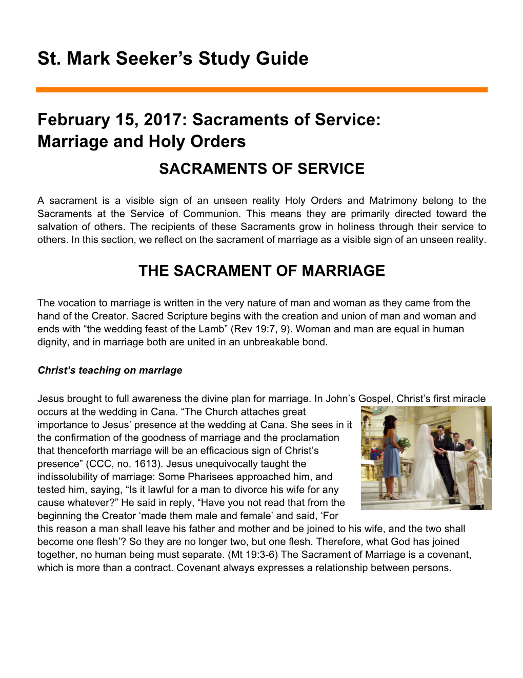 2-15 Marriage and Holy Orders