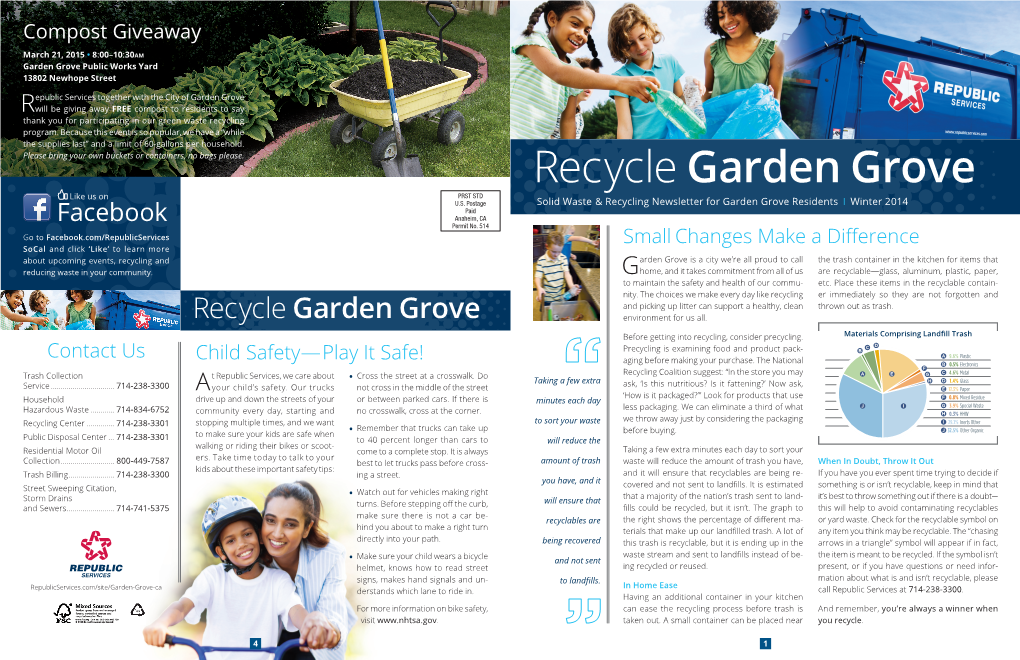 Recycle Garden Grove Like Us on PRST STD U.S