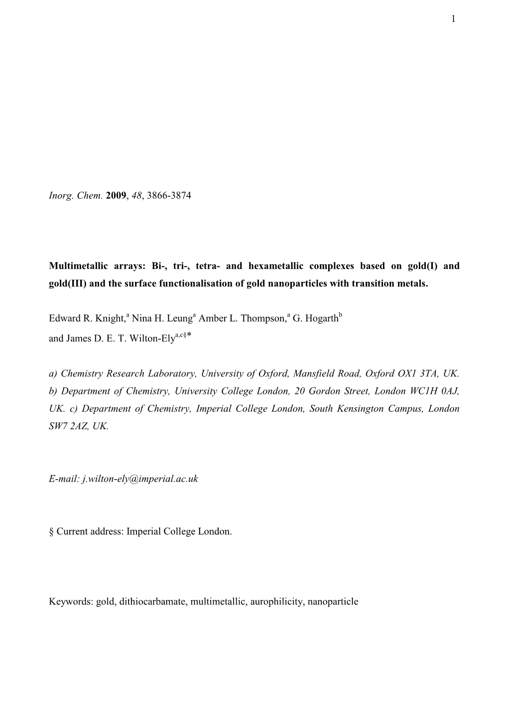 1 Inorg. Chem. 2009, 48, 3866-3874