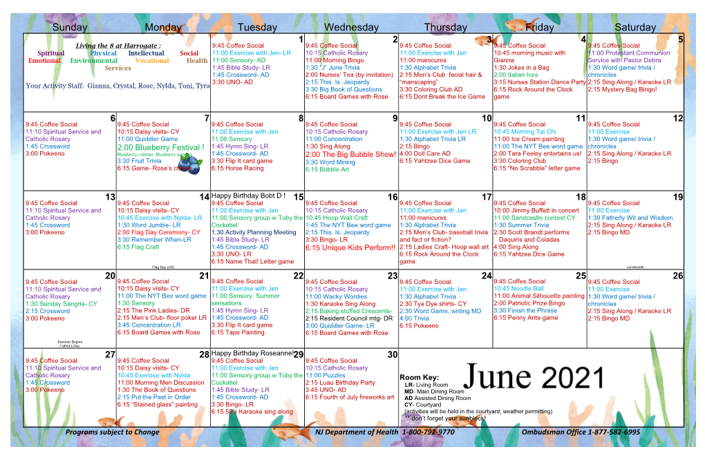 Activities Calendar