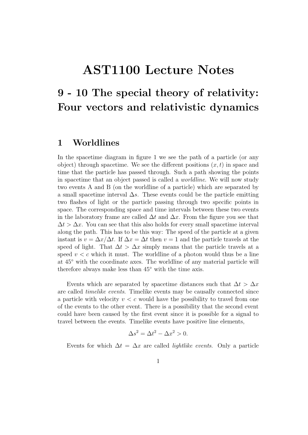 AST1100 Lecture Notes