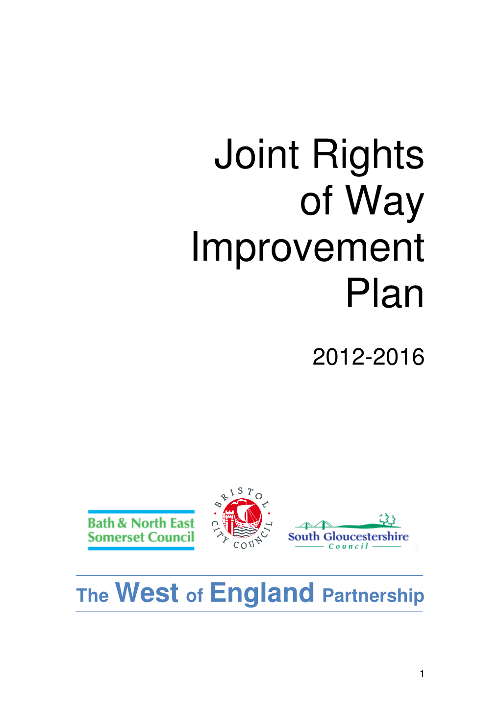 Rights of Way Improvement Plan 2012-2016