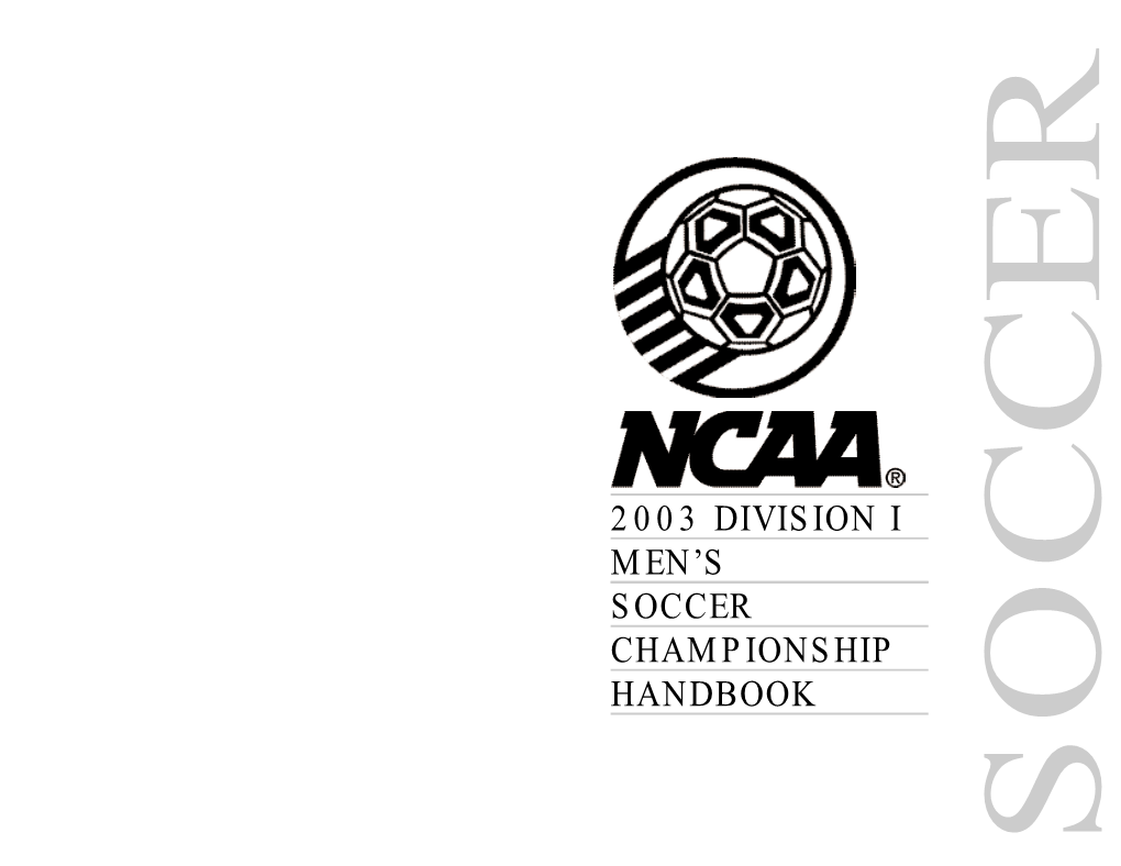 2003 NCAA Division I Men's Soccer Championship Handbook