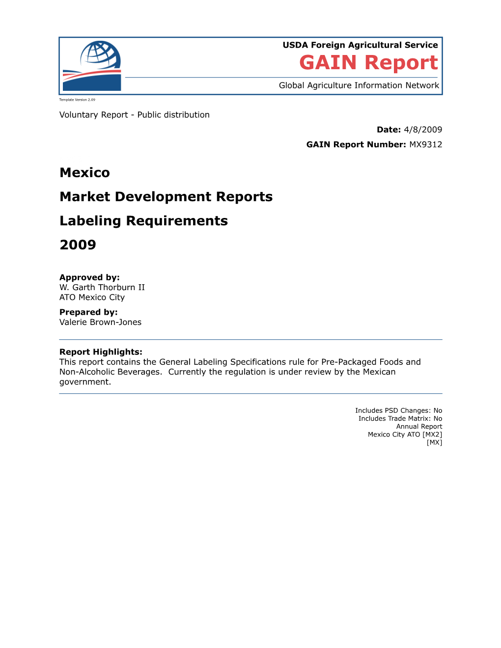 Voluntary Report - Public Distribution s14