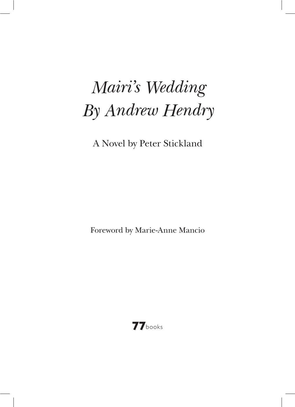 Mairi's Wedding by Andrew Hendry