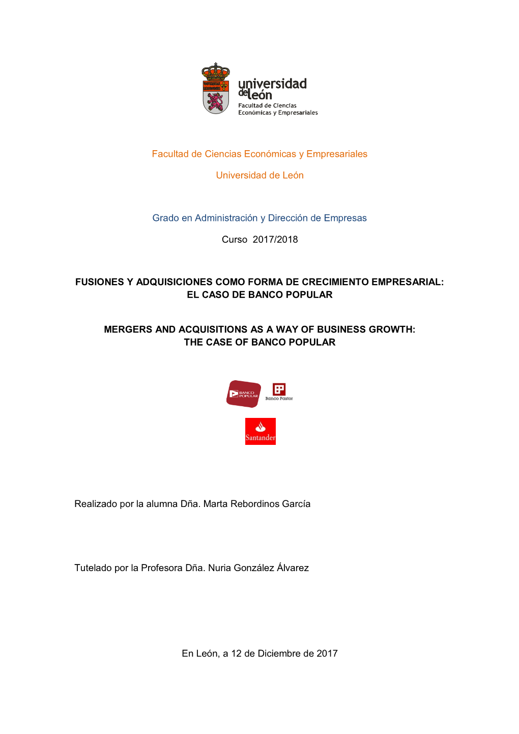 Grado En Administración Y Dirección De Empresas