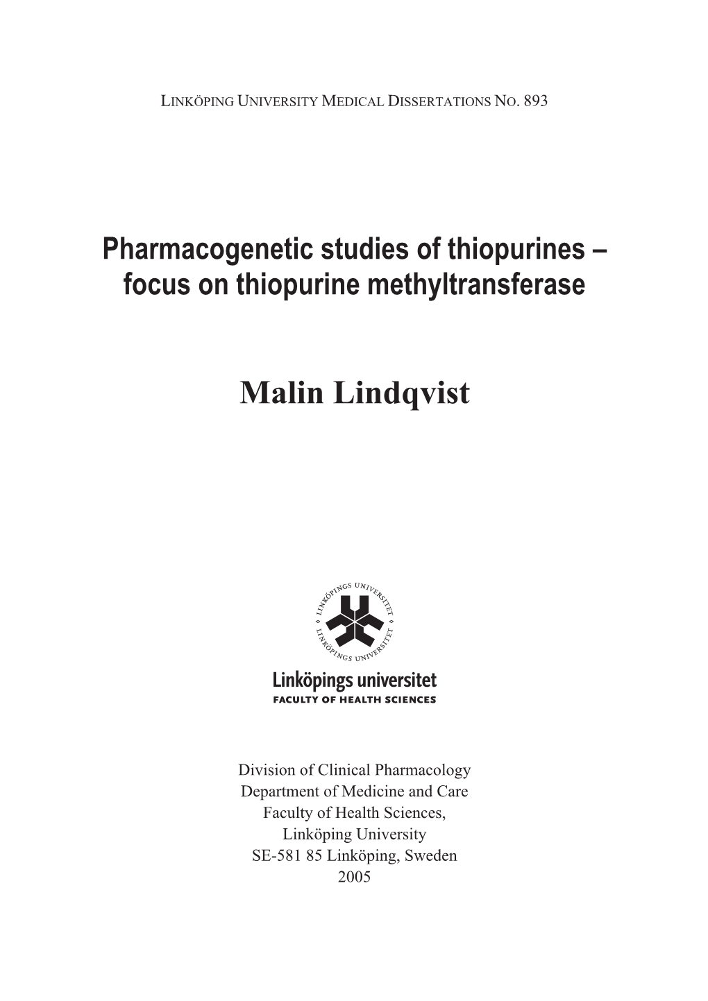 Focus on Thiopurine Methyltransferase