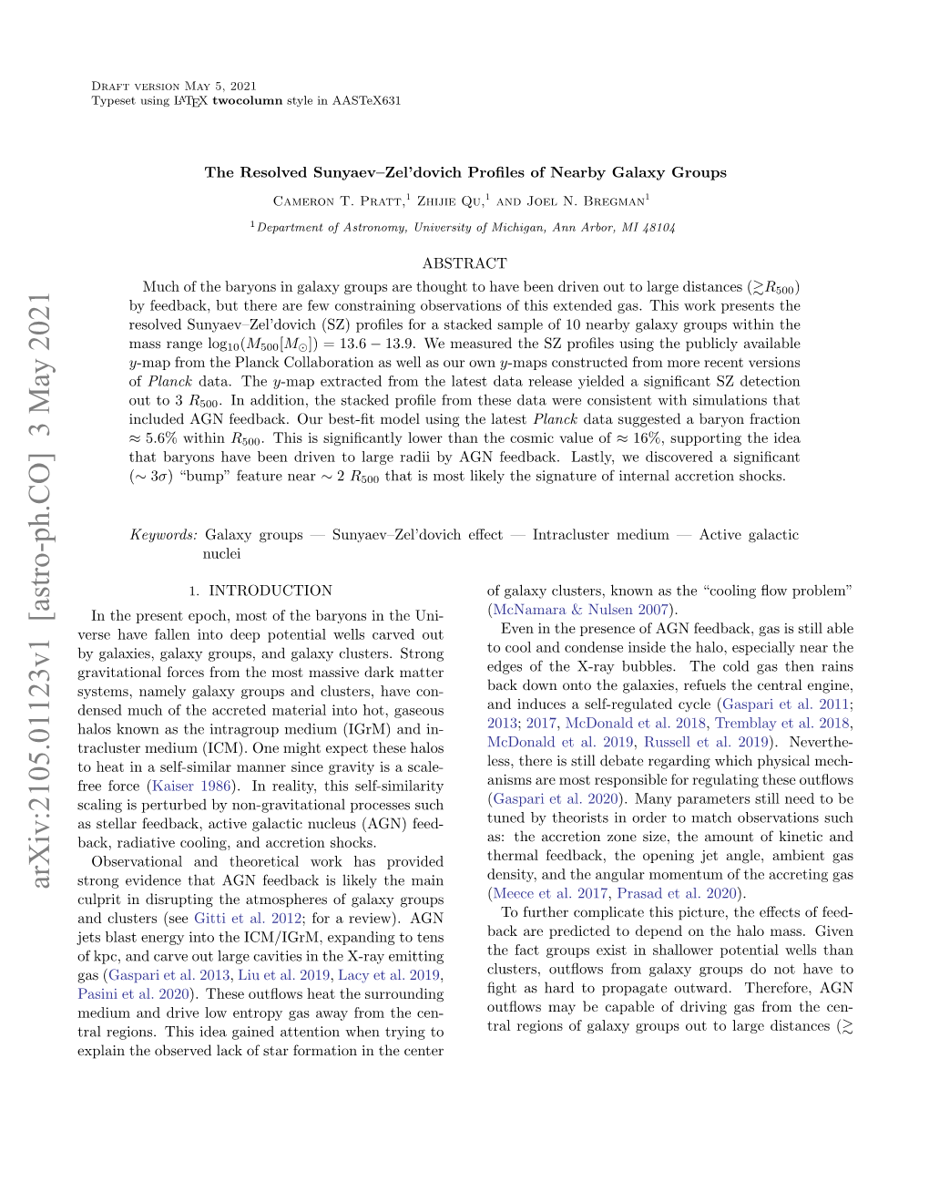 The Resolved Sunyaev--Zel'dovich Profiles of Nearby Galaxy Groups