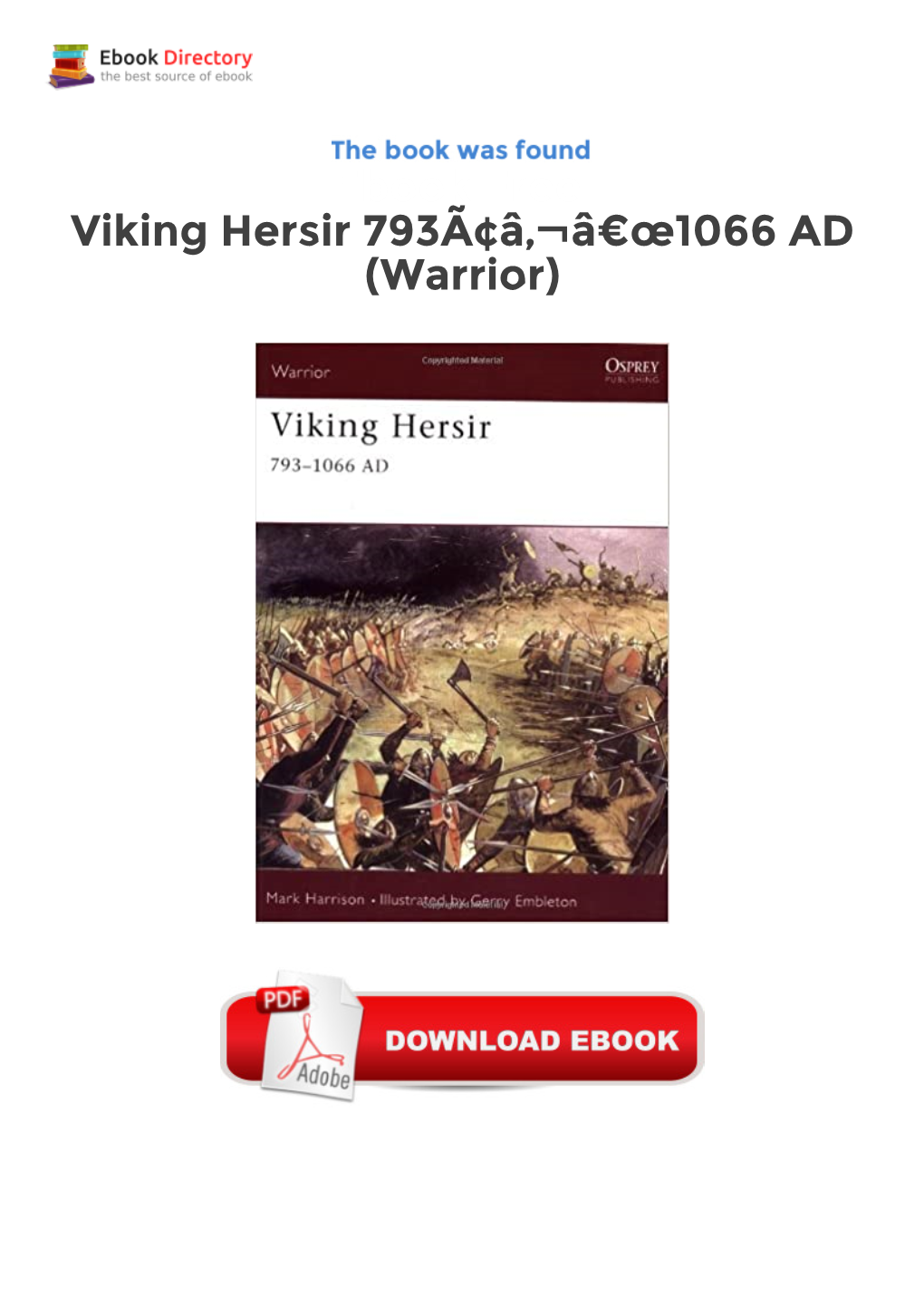 Ebook Free Viking Hersir 793Ã¢Â ¬Â 1066 AD (Warrior)