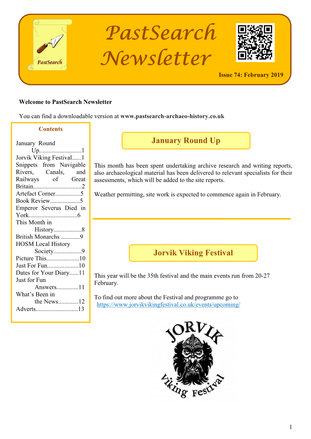 Pastsearch Newsletter Issue 74: February 2019