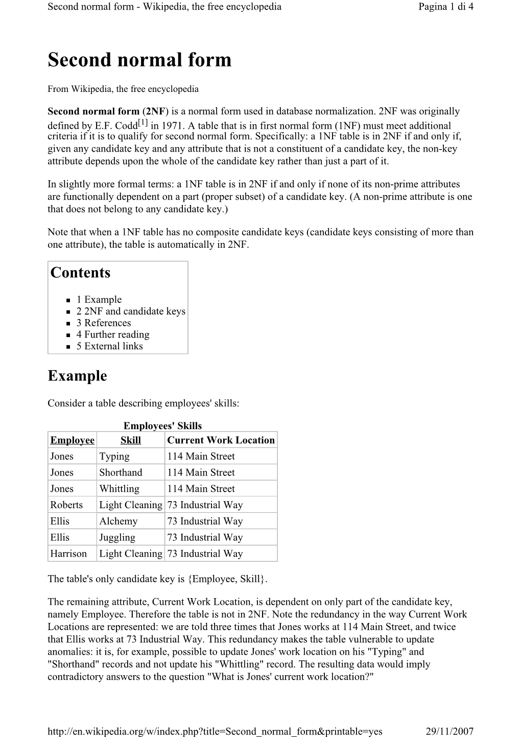 Second Normal Form - Wikipedia, the Free Encyclopedia Pagina 1 Di 4