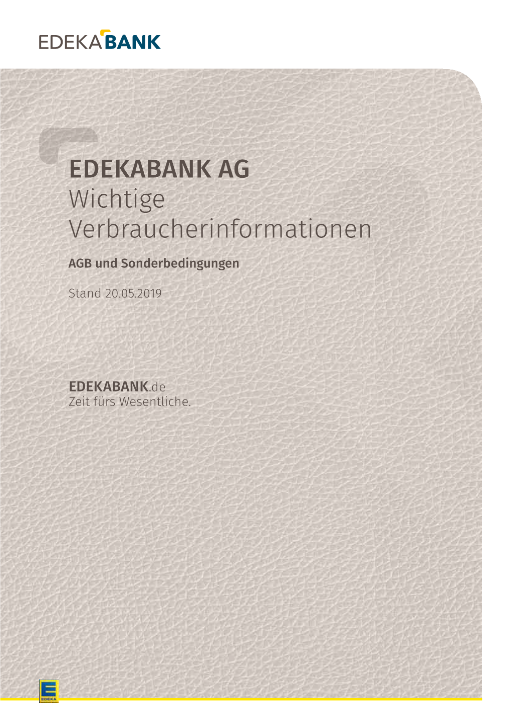 Edekabank AG Wichtige Verbraucherinformationen AGB Und Sonderbedingungen