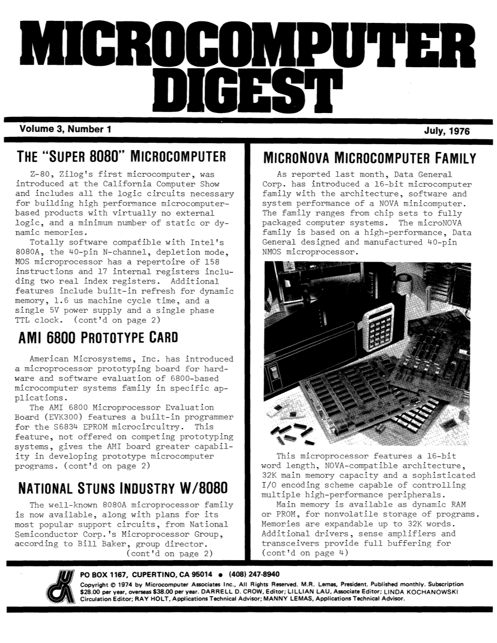 Microcomputer Digest V03n01