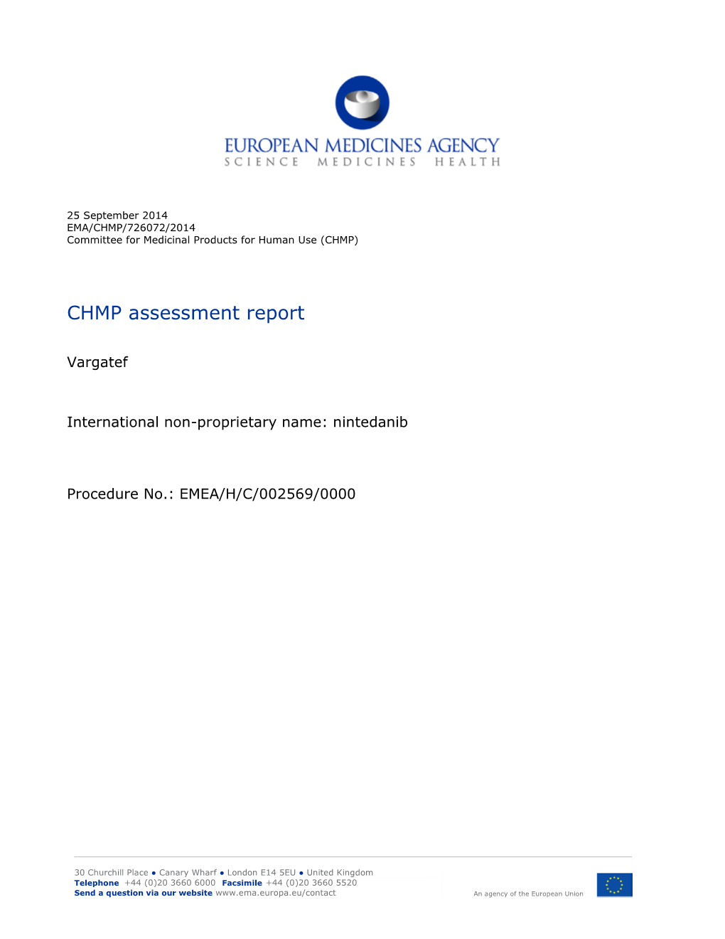 CHMP Assessment Report