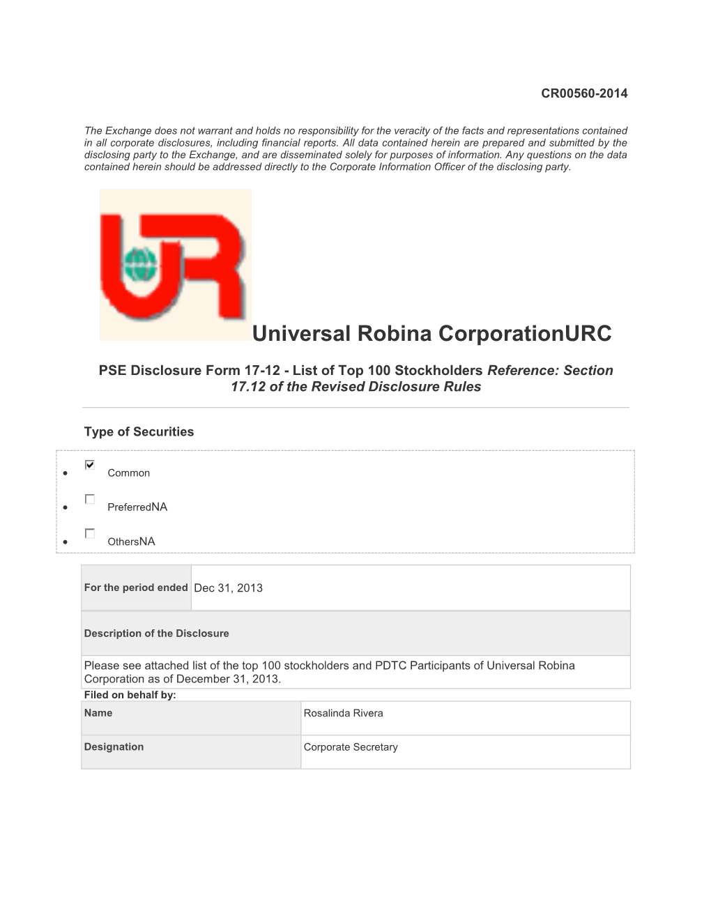 Universal Robina Corporationurc