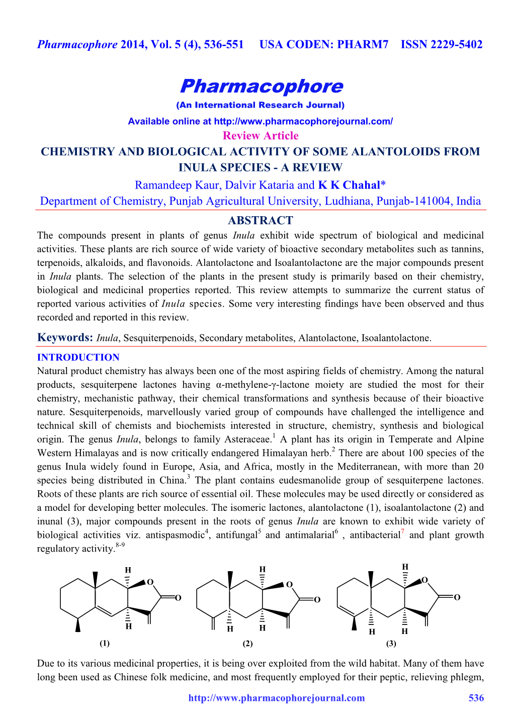 Chemistry and Biological Activity of Some