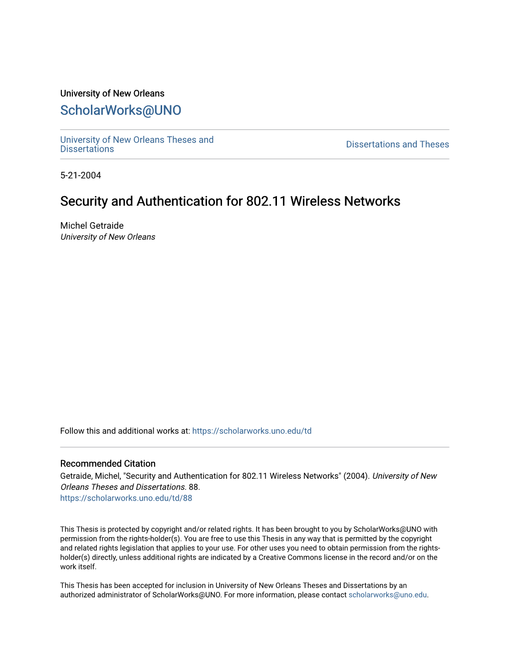 Security and Authentication for 802.11 Wireless Networks