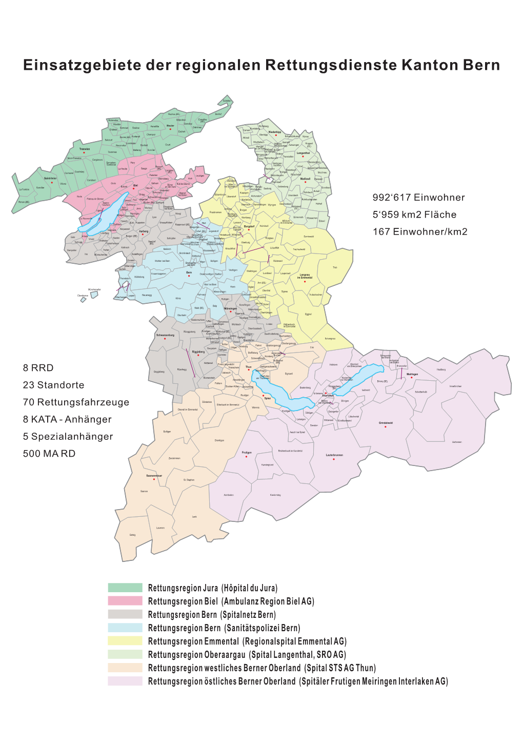 Einsatzgebiete Der Regionalen Rettungsdienste Kanton Bern