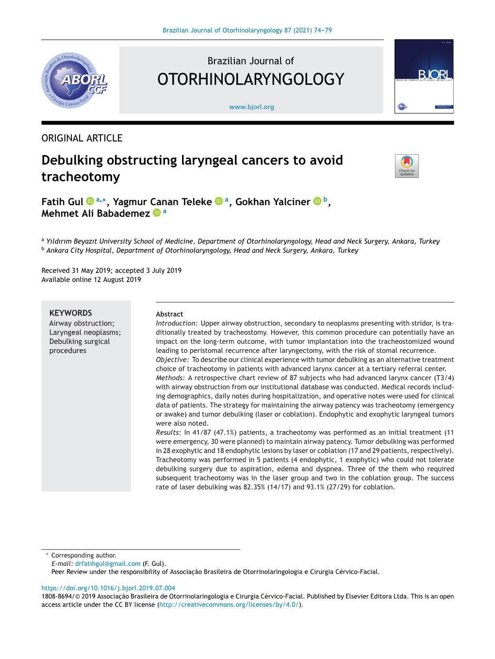 Debulking Obstructing Laryngeal Cancers to Avoid Tracheotomy