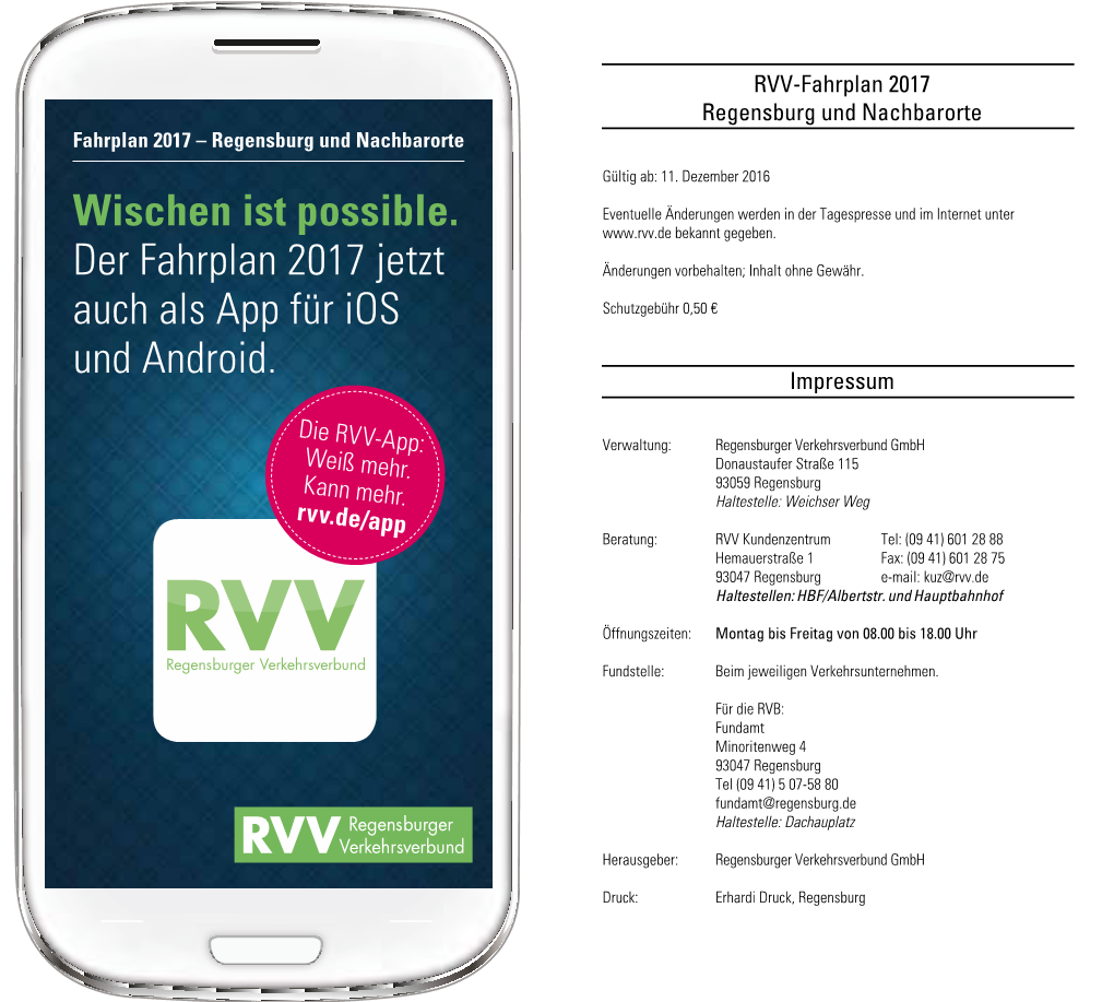 RVV-Fahrplan 2017 Regensburg Und Nachbarorte Impressum