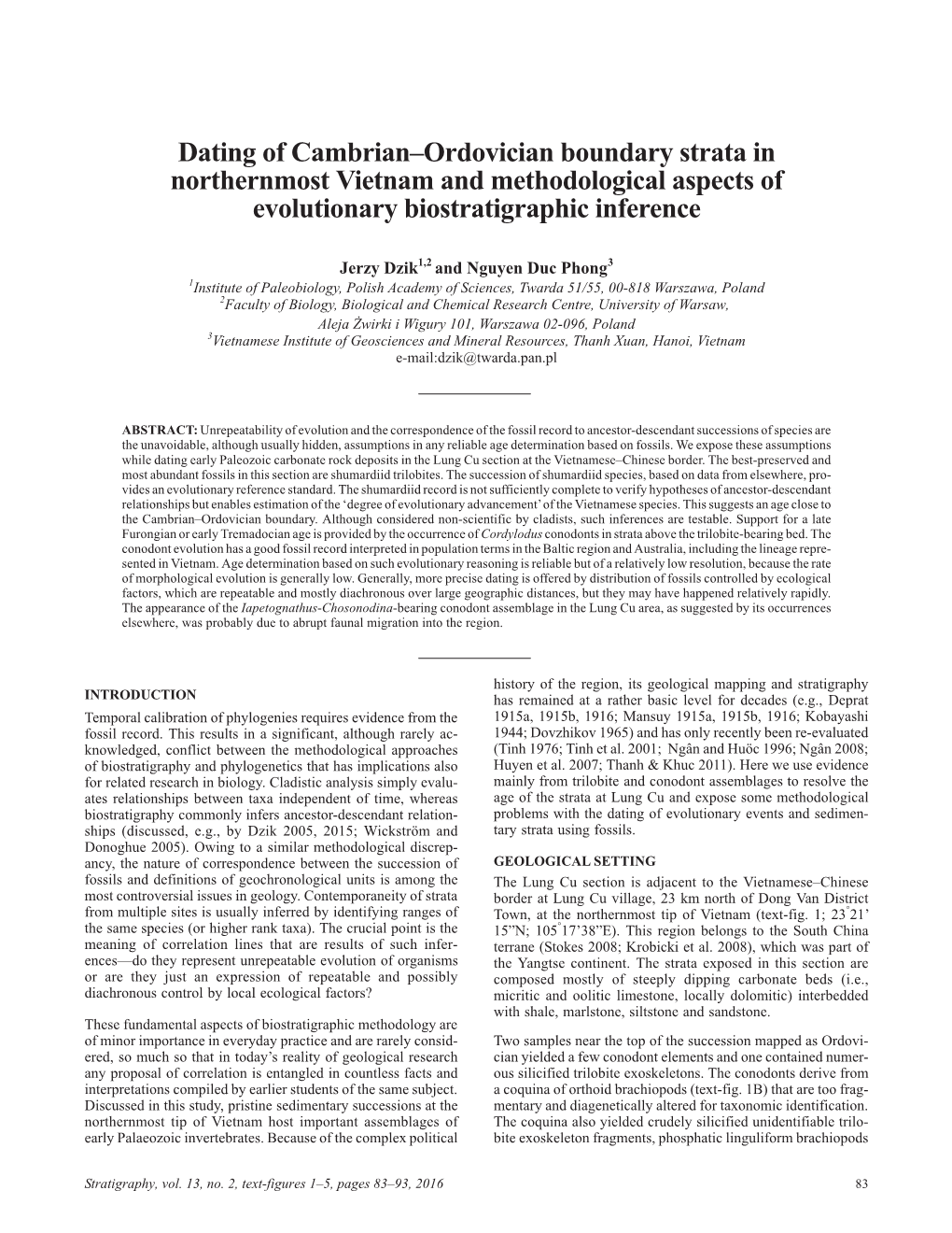 Dating of Cambrian–Ordovician Boundary Strata in Northernmost Vietnam and Methodological Aspects of Evolutionary Biostratigraphic Inference