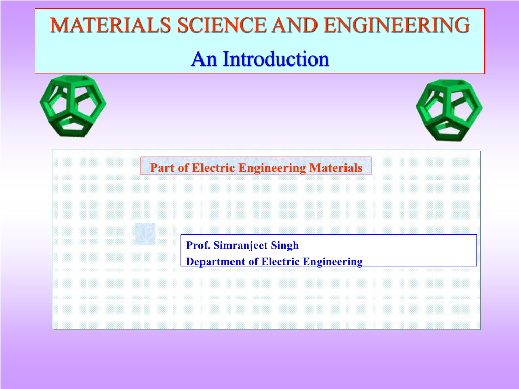 MATERIALS SCIENCE and ENGINEERING an Introduction