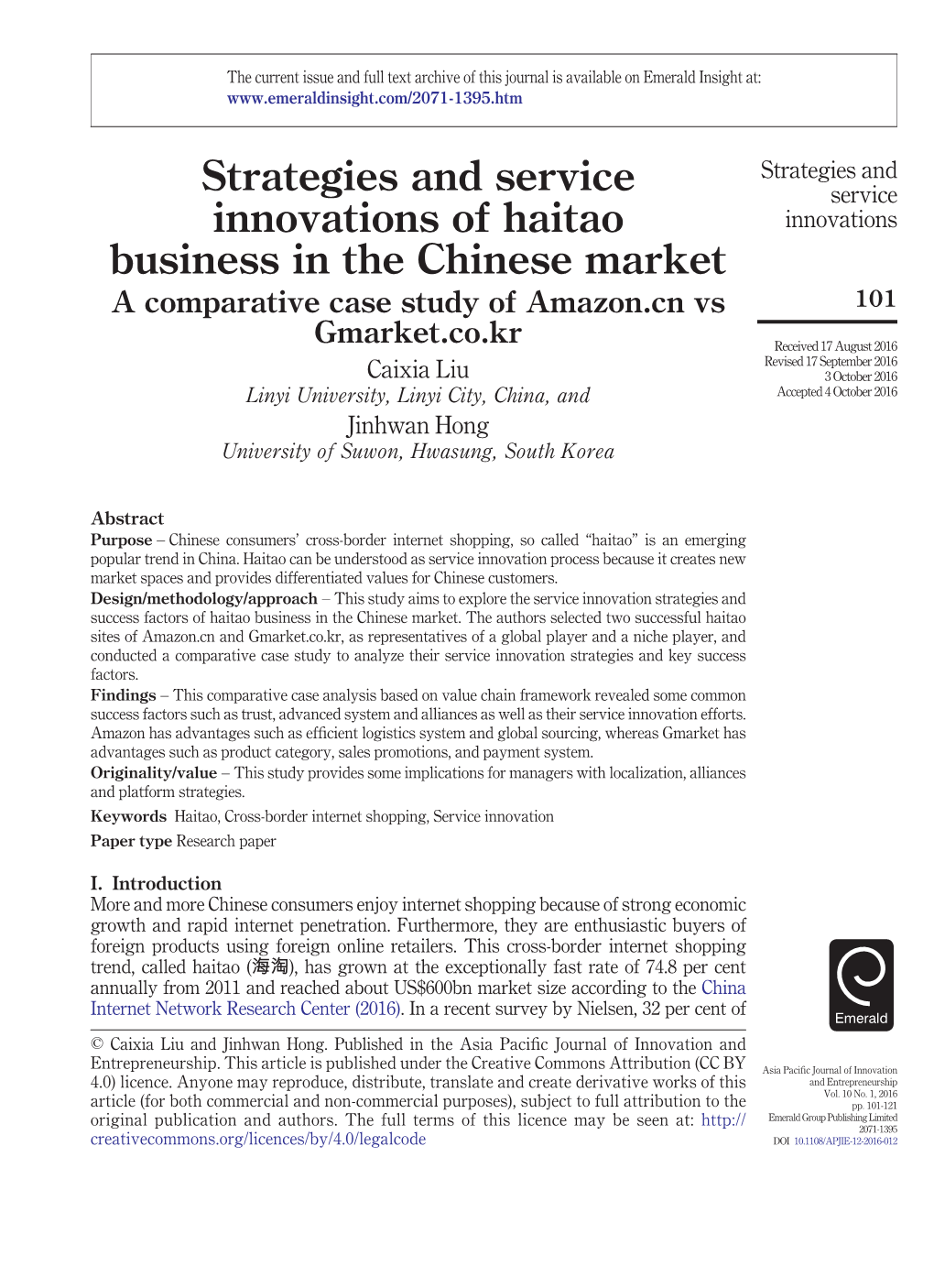 Strategies and Service Innovations of Haitao Business in the Chinese Market