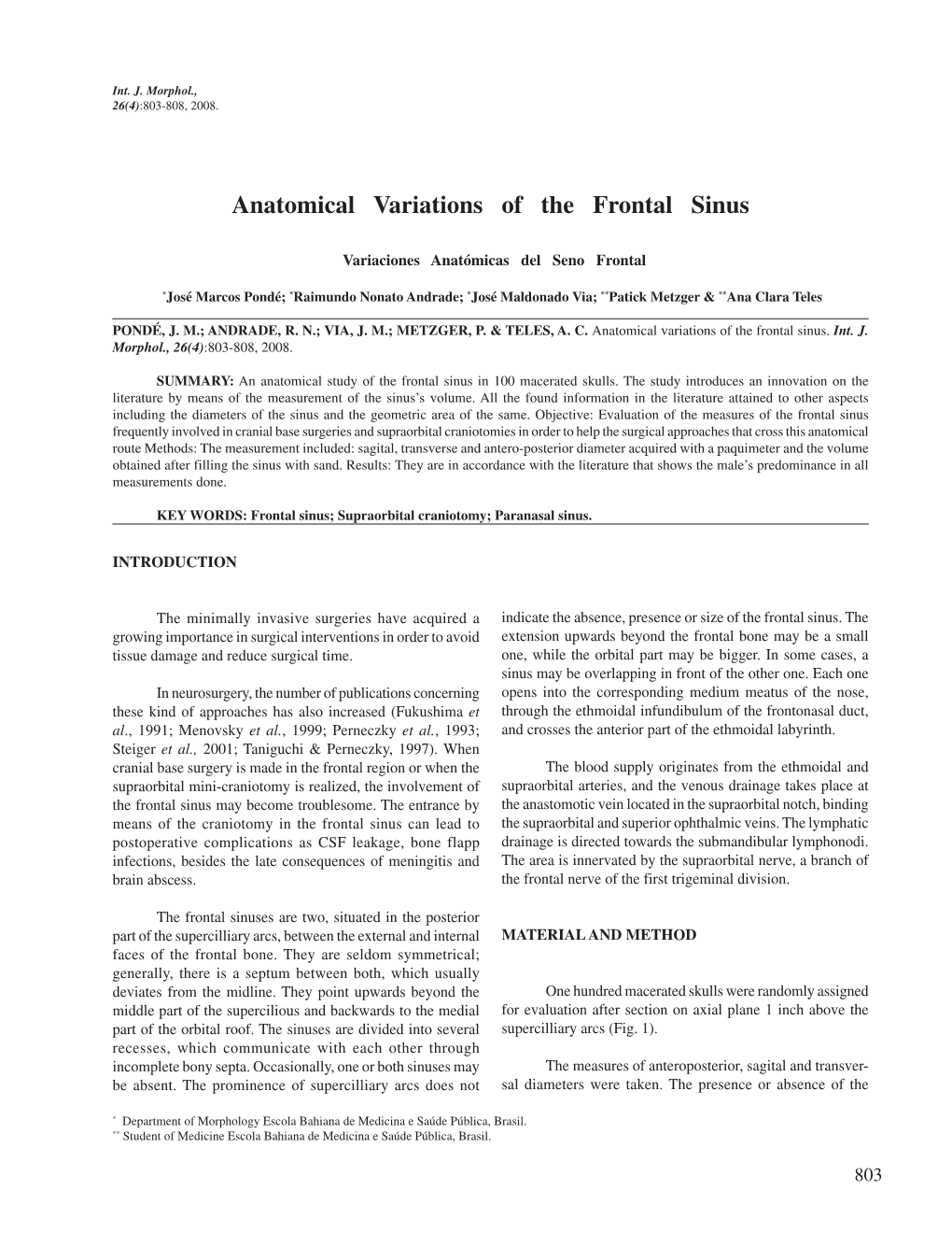 Anatomical Variations of the Frontal Sinus