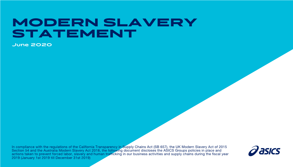 MODERN SLAVERY STATEMENT June 2020