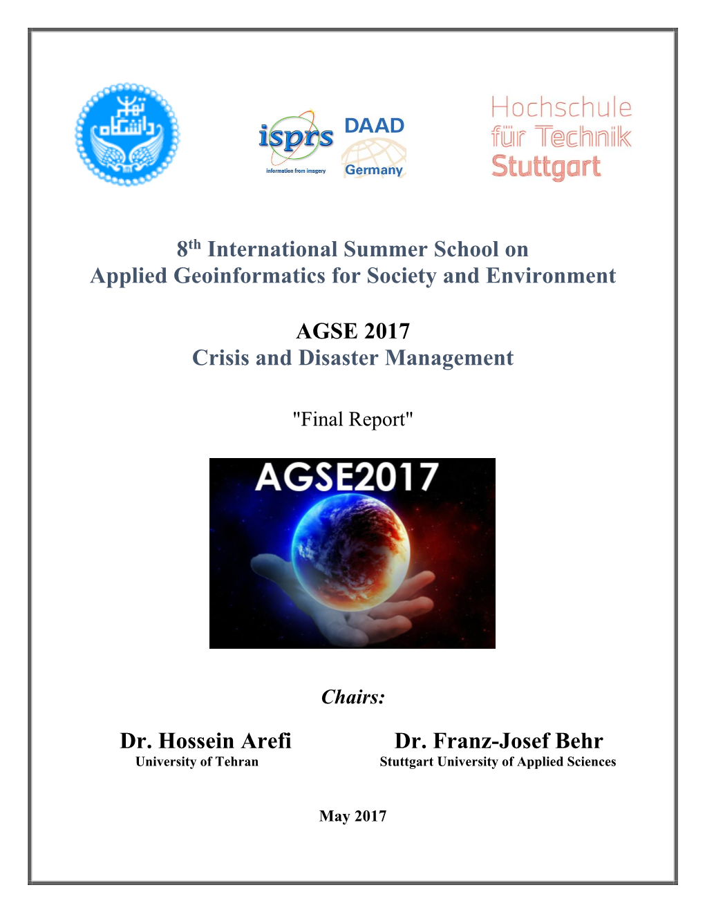 8Th International Summer School on Applied Geoinformatics for Society and Environment