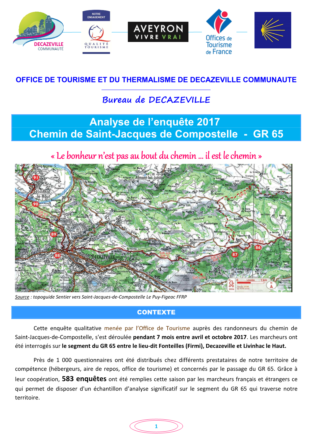 Analyse De L'enquête 2017 Chemin De Saint-Jacques De Compostelle