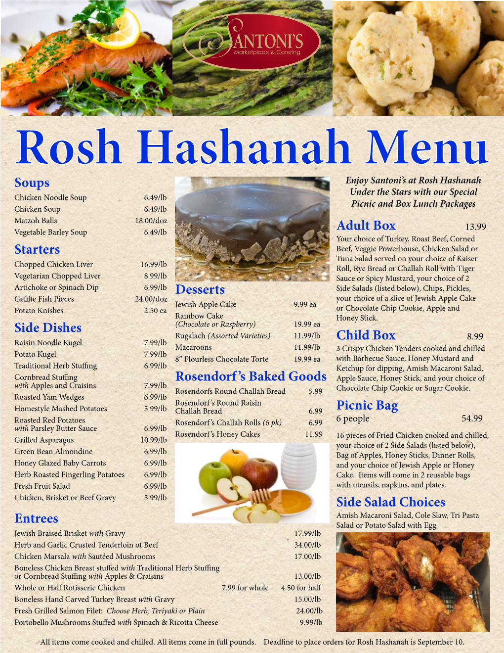 Rosh Hashanah Menu