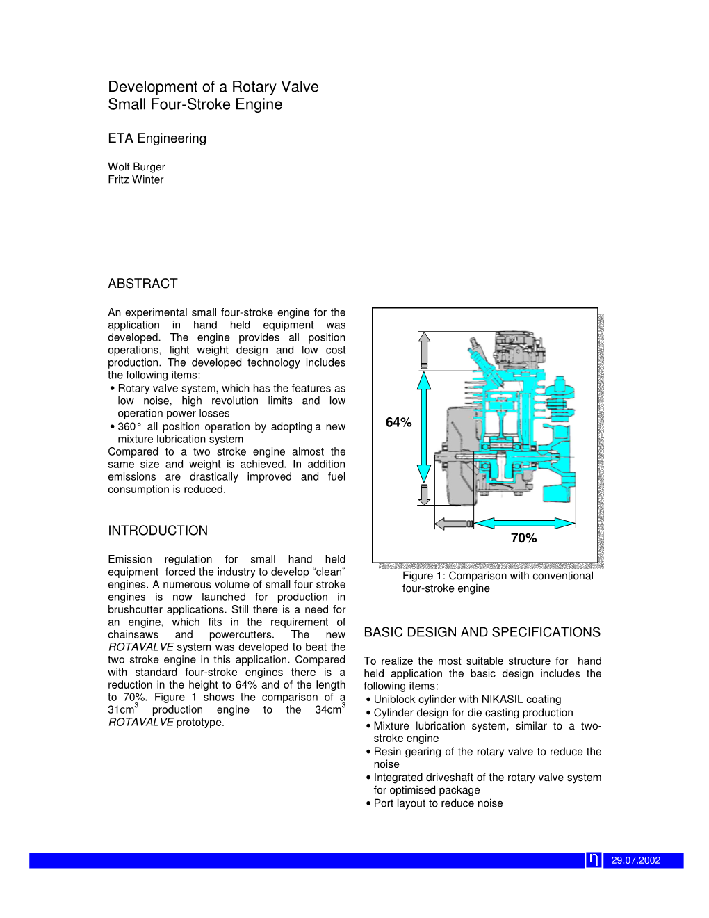 Development of a Rotary Valve Small Four-Stroke Engine