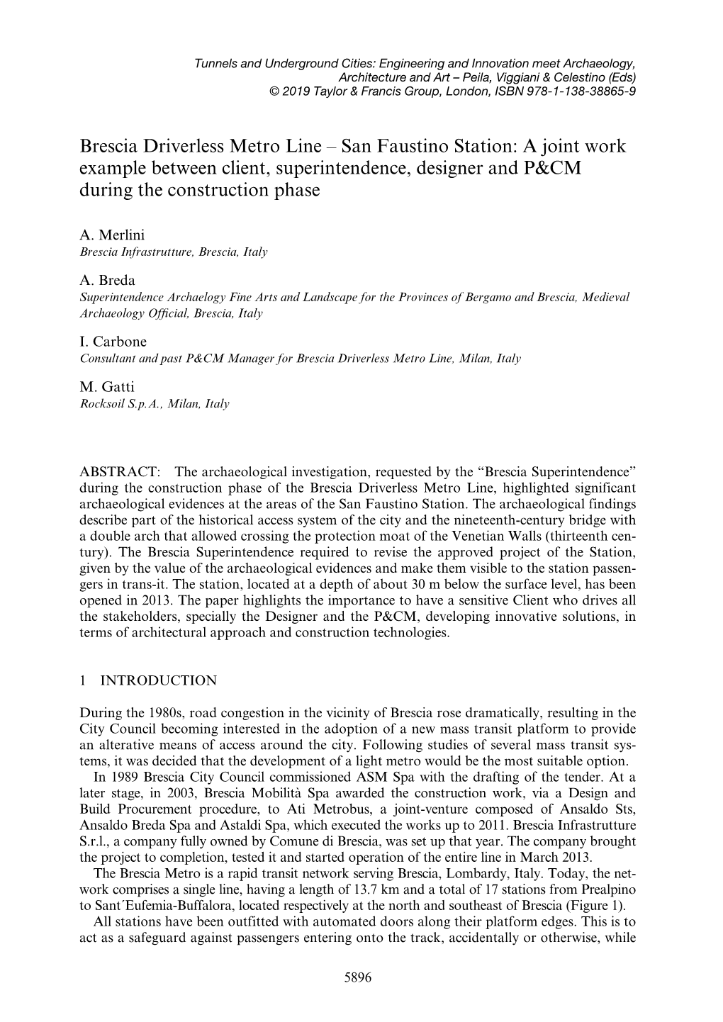 Tunnels and Underground Cities: Engineering and Innovation Meet Archaeology, Architecture And