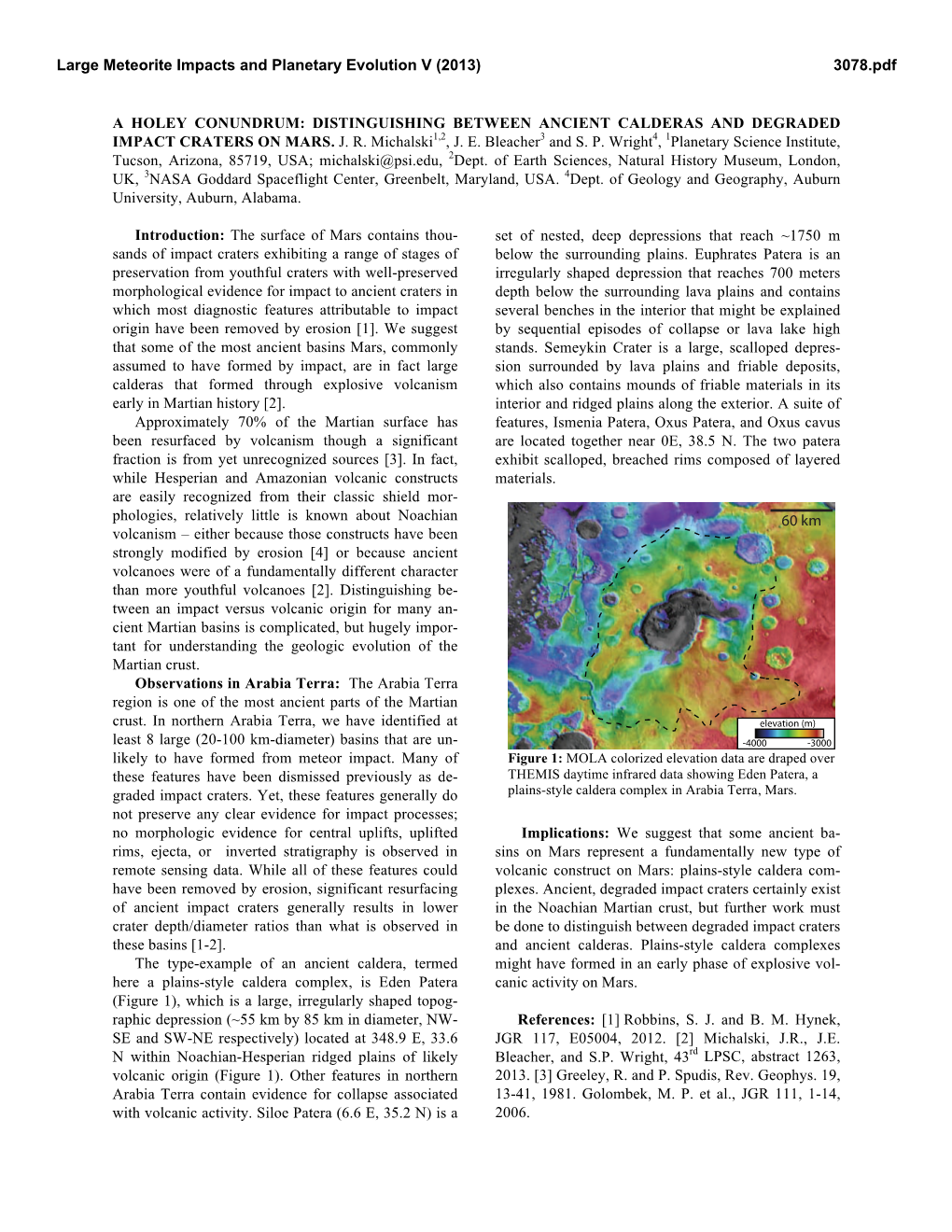 Distinguishing Between Ancient Calderas and Degraded Impact Craters on Mars