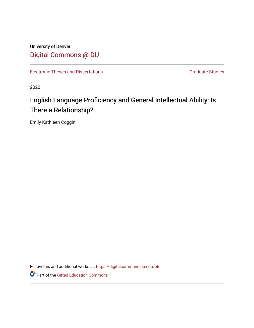 English Language Proficiency and General Intellectual Ability: Is There a Relationship?