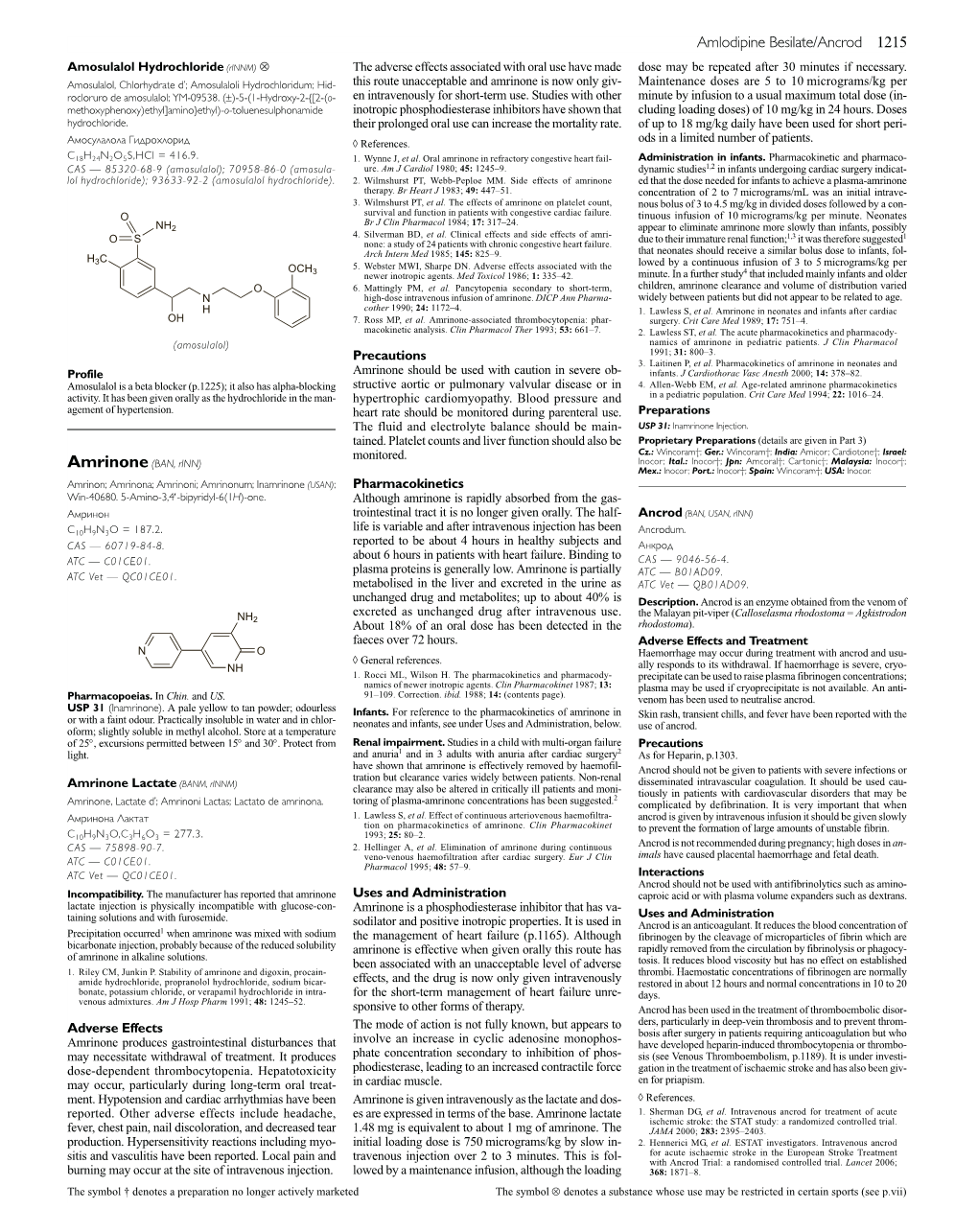 Amlodipine Besilate/Ancrod 1215