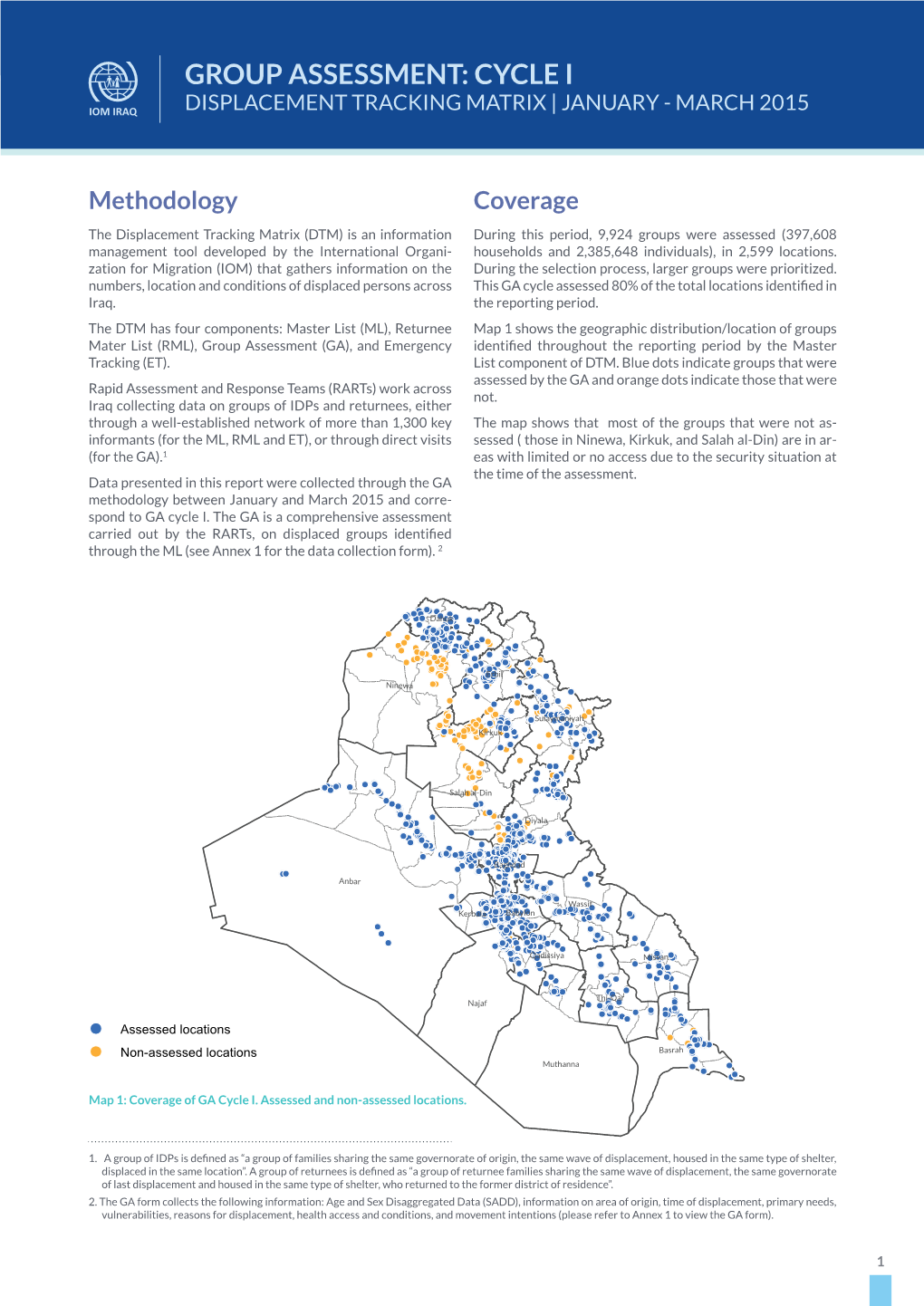 Group Assessment: Cycle I January-March 2015 Displacement Tracking Matrix Group Assessment: Cycle I Displacement Tracking Matrix | January - March 2015