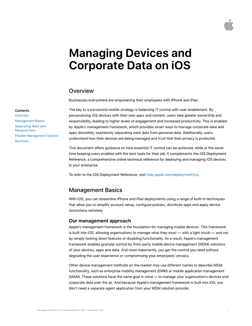 Managing Devices and Corporate Data on Ios