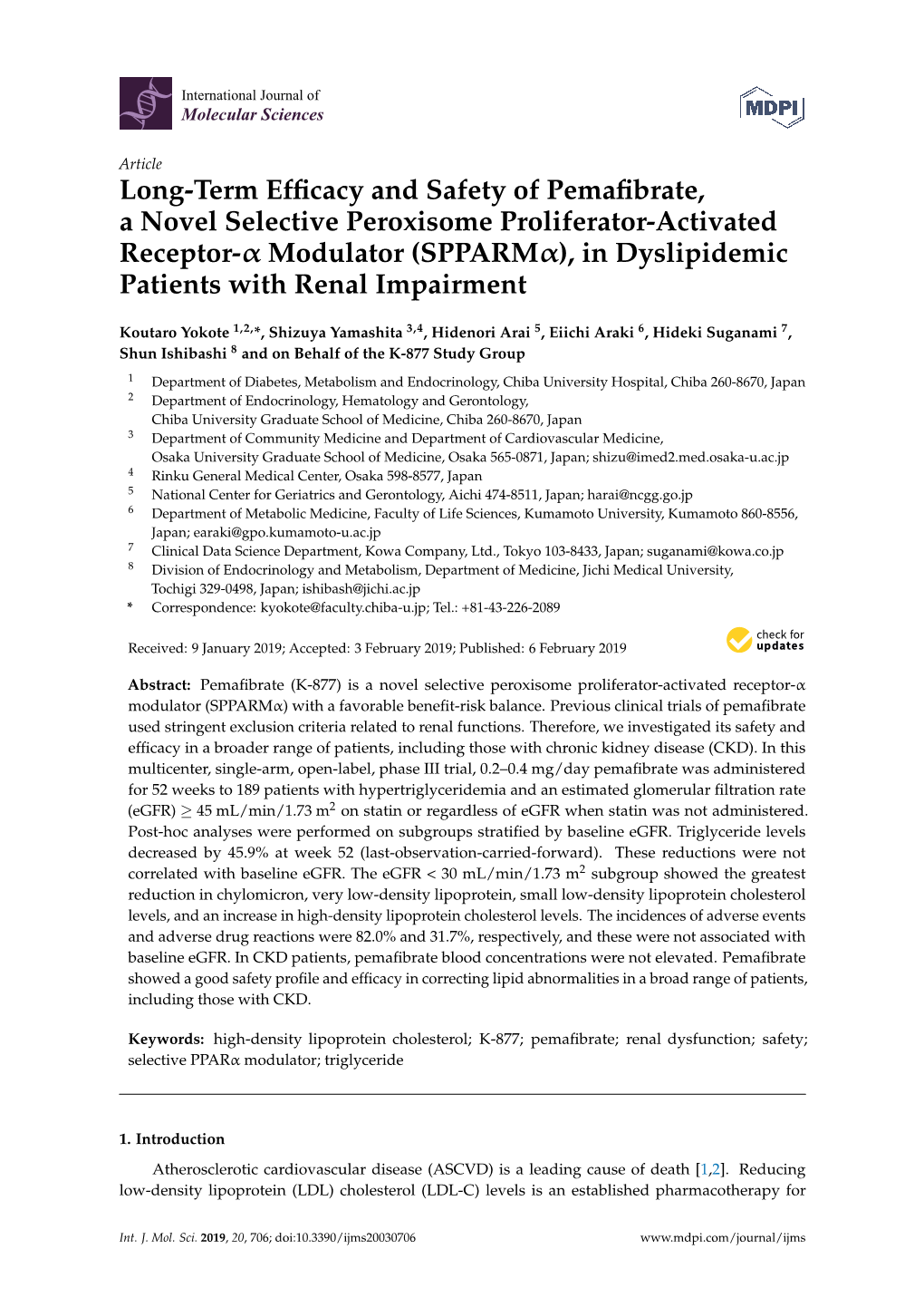 Long-Term Efficacy and Safety of Pemafibrate, a Novel Selective