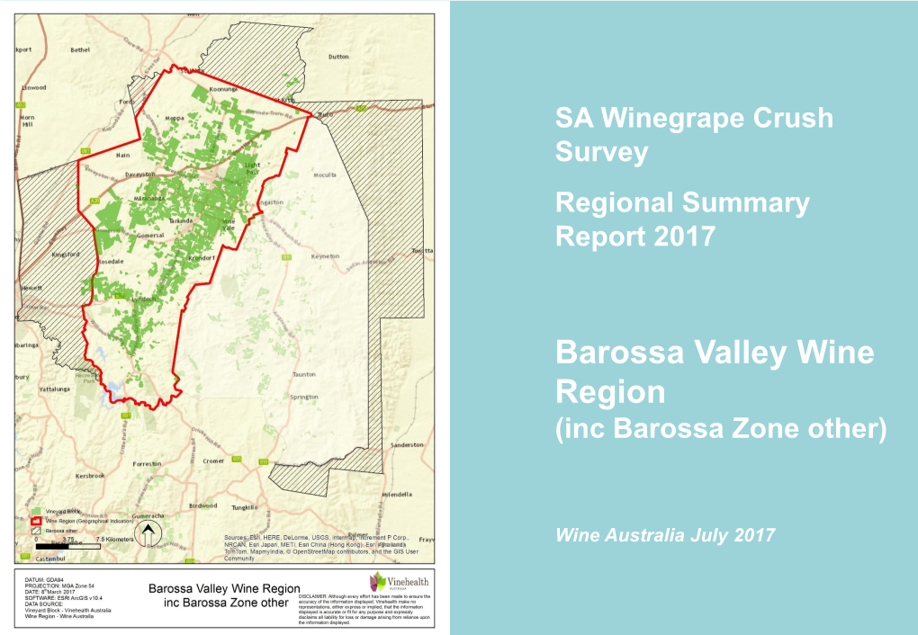 Barossa Valley Wine Region (Inc Barossa Zone Other)