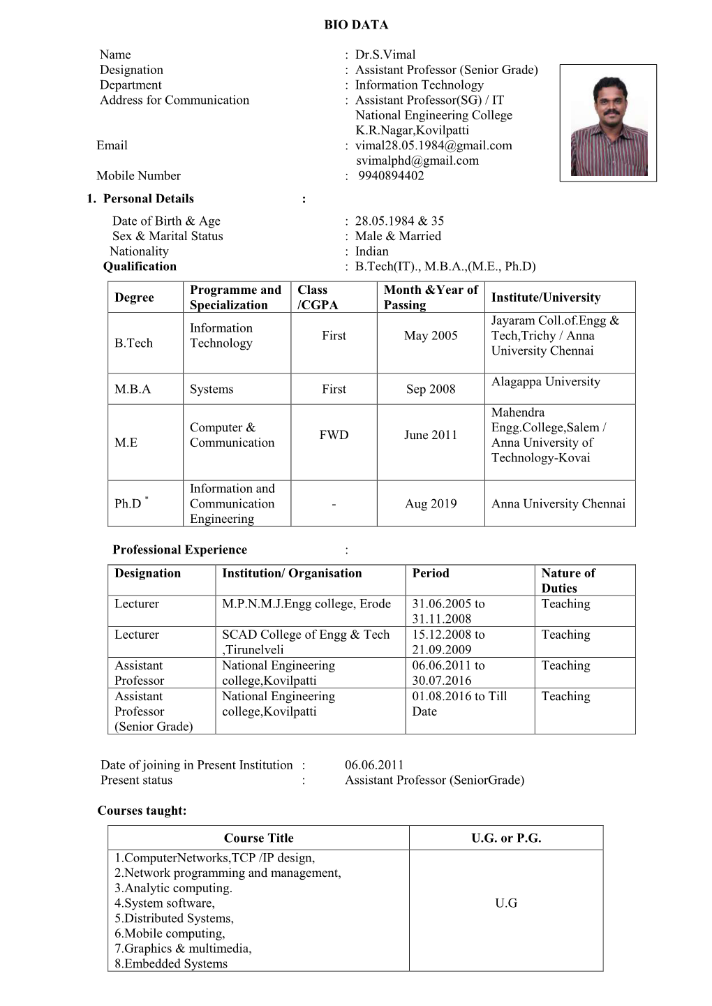 Faculty Profile